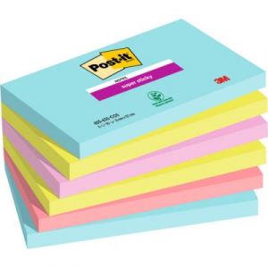 Post-It Super Sticky collection Miami - 76 x 127 mm de 90 feuilles - lot de 6