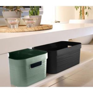 EDA Bo&icirc;te de rangement STONE, 18 litres, PP, blanc