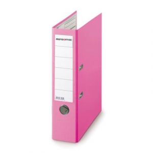 Classeur &agrave; levier Mondoffice - en polypropyl&egrave;ne int&eacute;rieur/ext&eacute;rieur - dos 8 cm - A4 - rose