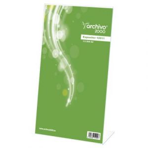 Pr&eacute;sentoir de document vertical - inclin&eacute; - format 1/3 de A4 - transparent