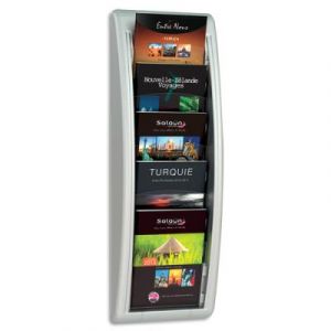 Pr&eacute;sentoir mural alu Quick Fit System - 5 cases - pour format A5