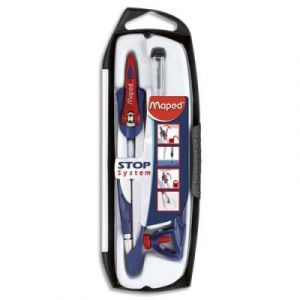 Coffret 3 pièces Maped Stop System : 1 compas, 1 bague, 1 étui-mines