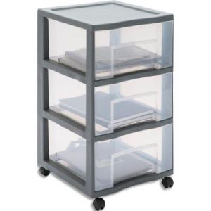 Tour plastique Tower Sundis 3 tiroirs XL (l x h x p) 38,5 x 64,5 x 37 cm