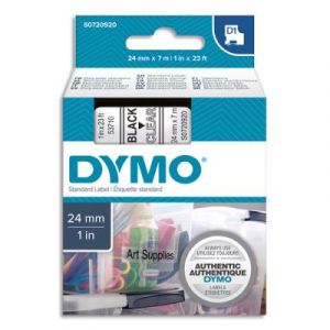 Ruban Dymo D1 - 53710 - Ruban noir/transparent - 24 mm x 7m