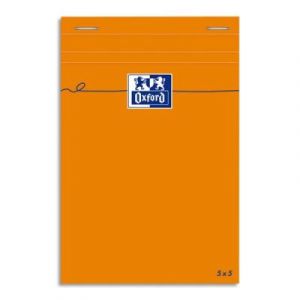Bloc de bureau Oxford - 80 g - 11 x 17cm - petits carreaux - satin&eacute; blanc - 80 feuilles