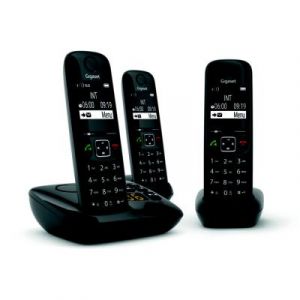 Gigaset as690a trio t&eacute;l&eacute;phone analog/dect noir