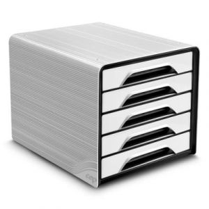 Module de classement Cep Smoove - 5 tiroirs - blanc - fa&ccedil;ades noires