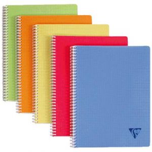 Cahier spirale Linicolor Clairefontaine - 14,8 x 21 cm -  petits carreaux 5x5 - 90 pages - 90g - coloris assortis