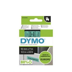 Ruban Dymo D1- 45019 - Ruban noir/vert - 12 mm x 7 m