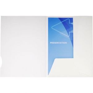 Chemise de présentation Exacompta Chromolux - 2 rabats - carte 250g - blanc brillant