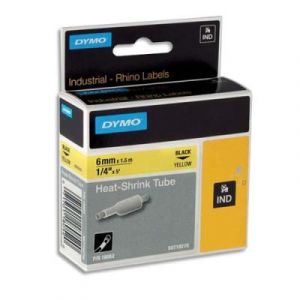 Gaine thermo-r&eacute;tractable Dymo Rhino 9 mm HST noir sur blanc 18053