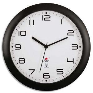 Horloge murale Alba - radio-pilot&eacute; Hornew - diam 30 cm - coloris noir
