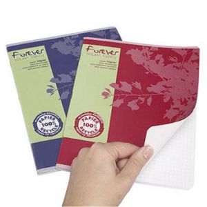 Cahier Clairefontaine Forever - A4 - piq&ucirc;re - 96 pages - 5x5 - papier recycl&eacute; & certifi&eacute; - 21 x 29,7 cm - paquet 10 x 48 feuilles