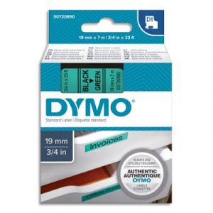 Ruban Dymo D1 - 45809 - Ruban noir/vert - 19 mm x 7 m