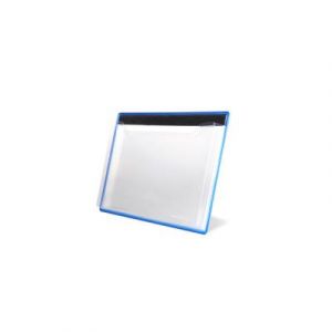 Prot&egrave;ge document mural magn&eacute;tique Tarifold A4 paysage en PVC rigide -  cadre m&eacute;tal Bleu