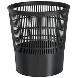 Corbeille &agrave; papier ajour&eacute;e Ecoline de CEP - 16 litres - noir