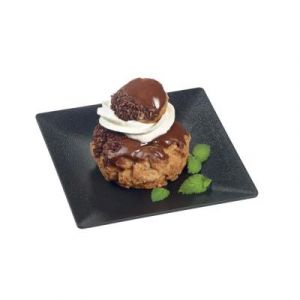 Assiette carr&eacute;e en polypropyl&egrave;ne noire 16 x 16 cm - Lot de 10