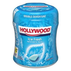 Chewing-gum menthe Polaire sans sucre Hollywood Easy Box - bo&icirc;te de 60 drag&eacute;es - paquet 87 grammes
