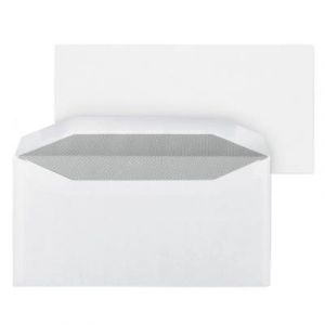 Enveloppe blanche pour mise sous pli automatique - 115 x 225 mm - sans fen&ecirc;tre - fermeture gomm&eacute;e - papier 80 g