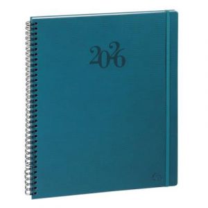 Agenda semainier à spirale Exacompta Eurotime Swan 29W - 21 x 29,7 cm - bleu canard