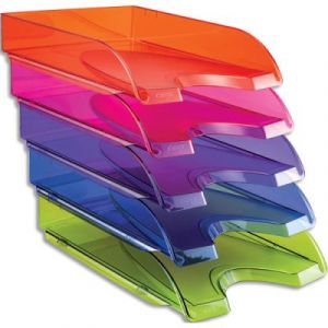 Corbeille &agrave; courrier Cep Happy - docs juqu'au format 24x32 + pochettes &agrave; &eacute;lastiques - lot de 5