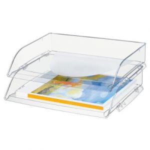 Corbeille &agrave; courrier Cep &agrave; l'italienne - A4 - coloris cristal