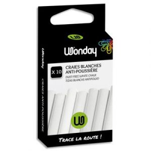 Craies anti-poussi&egrave;re - coloris blanc - boite de 10