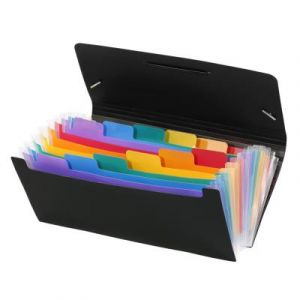 Trieur ch&egrave;que Viquel Rainbow Class en polypropyl&egrave;ne - 12 compartiments extensibles - Multicolores