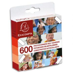 Coins photos autocollants Exacompta - coloris cristal - boite distributrice de 600