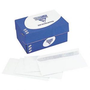 Enveloppes 110 x 220 Clairefontaine - blanches - fen&ecirc;tre 35x100 - auto-adh&eacute;sives - 90 g - bo&icirc;te de 250