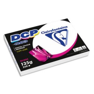 Papier couch&eacute; DCP Coated pour impression laser couleur - brillant - 2 faces - 135 g - A4 - ramette 250 feuilles