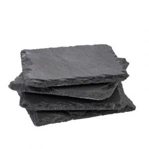 APS Sous-verre en ardoise naturelle, set de 4, 100 x 100 mm