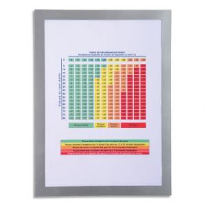 Pochette d'affichage magn&eacute;tique Exacompta - format A4 - coloris cadre argent