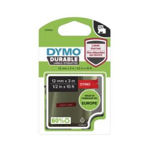 Ruban Dymo D1 durable - blanc/rouge - 12 mm x 3 m