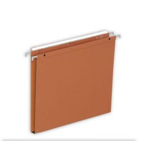 Dossier suspendu 1er prix - boutons-pression pour tiroirs - fond U - 30 mm - coloris orange - bo&icirc;te de 25 unit&eacute;s