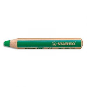 Crayon de couleur Stabilo woody 3in1 multi-surfaces mine extra-large (10 mm) - Vert fonc&eacute;e
