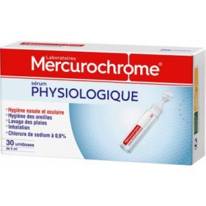 Doses de serum physiologique Mercurochrome - 5ml - bo&icirc;te de 30