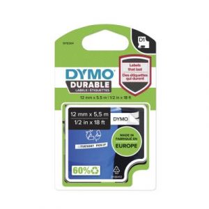 Ruban Dymo D1 durable - noir/blanc - 12 mm x 5.5 m