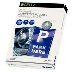 Pochettes de plastification Leitz A4 iLAM UDT - Transparente - Epaisseur : 250 microns par face - Boîte de 100