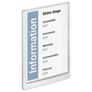 Plaque de porte Durable Click Sign - plastique - A4 - 210 x 297 mm - bleu fonc&eacute;