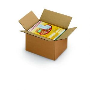 Caisse am&eacute;ricaine carton simple cannelure - L.int. 16 x l.12 x h.11 cm - Kraft brun - Lot de 25