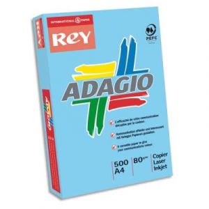 Papier couleur Adagio - teinte vive - 80 g  - A4 - bleu vif - ramette de 500 feuilles