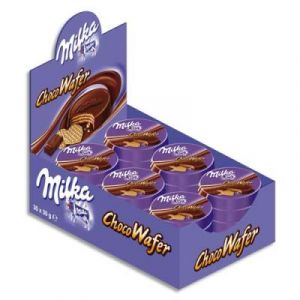 Médaillons gaufrés Milka Choco Wafer - chocolat - 30 g - boîte présentoir de 30