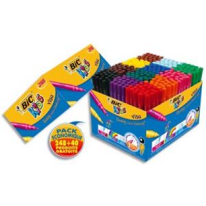 Classpack Bic de 248+40 feutres Visa pointe fine, capuchon ventil&eacute;, encre lavable. Ne s&egrave;che pas 3 mois.