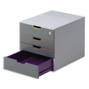 Module de classement Varicolor Safe - avec serrure &agrave; cl&eacute; - 4 tiroirs - L28 x H29,2 x P35,6 cm