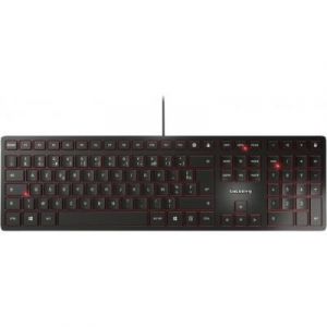 Cherry kc 6000 slim clavier filaire, noir, usb, azerty - fr