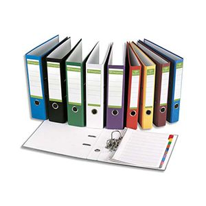 Classeur à levier Pergamy - en papier recyclé intérieur/extérieur - dos 8 cm - A4 - jaune