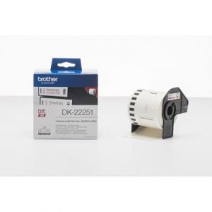 Ruban continu Brother DK-22251 pour imprimante d'&eacute;tiquettes QL - 62 mm x 15,24 m - Impressions en rouge et noir