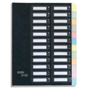 Trieur 24 compartiments modèle Clip Junior - carte lustrée pelliculée - coloris noir