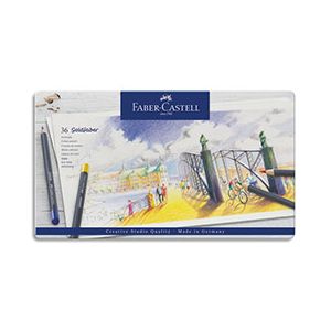 Crayons de couleur Faber Castel Goldfaber - coloris assortis - &eacute;tui de 36